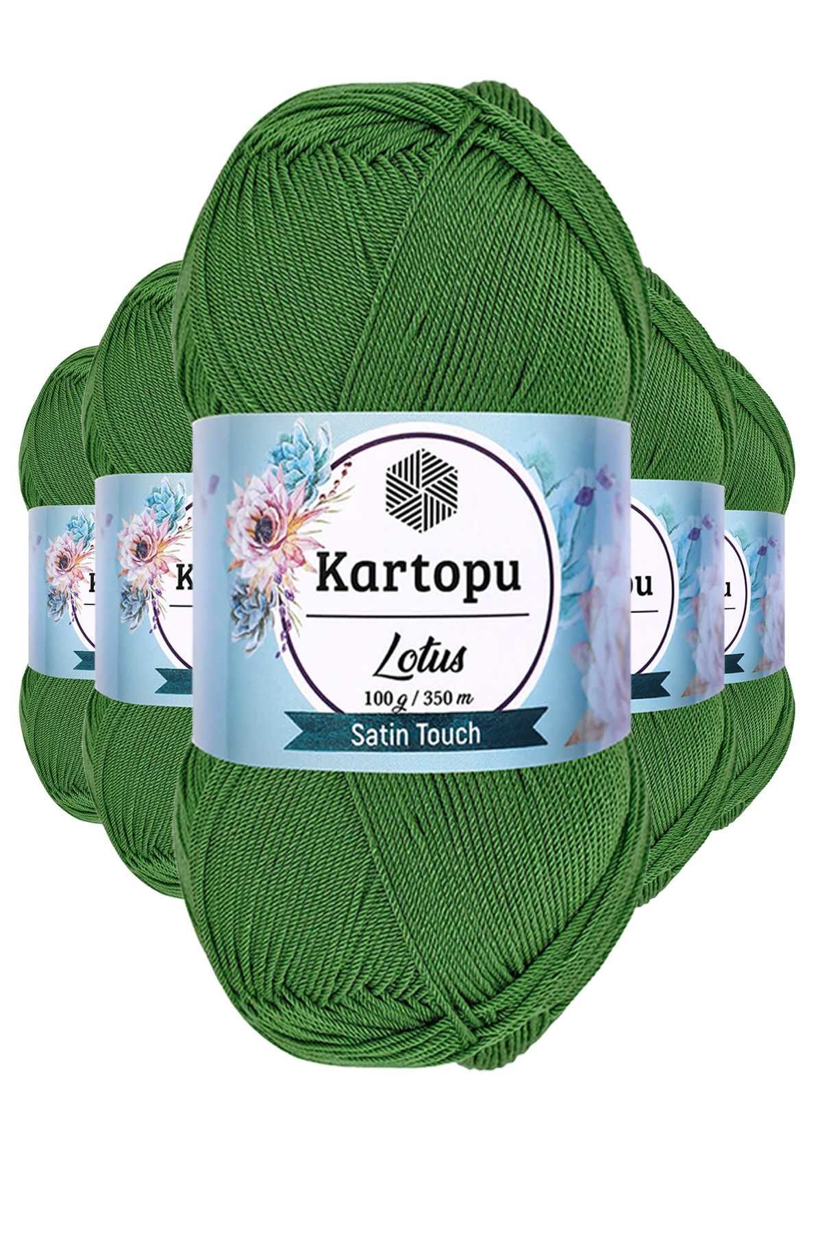 5 Adet Lotus Bikini Büstiyer Bluz Örgü İpi K486 Çam Yeşili