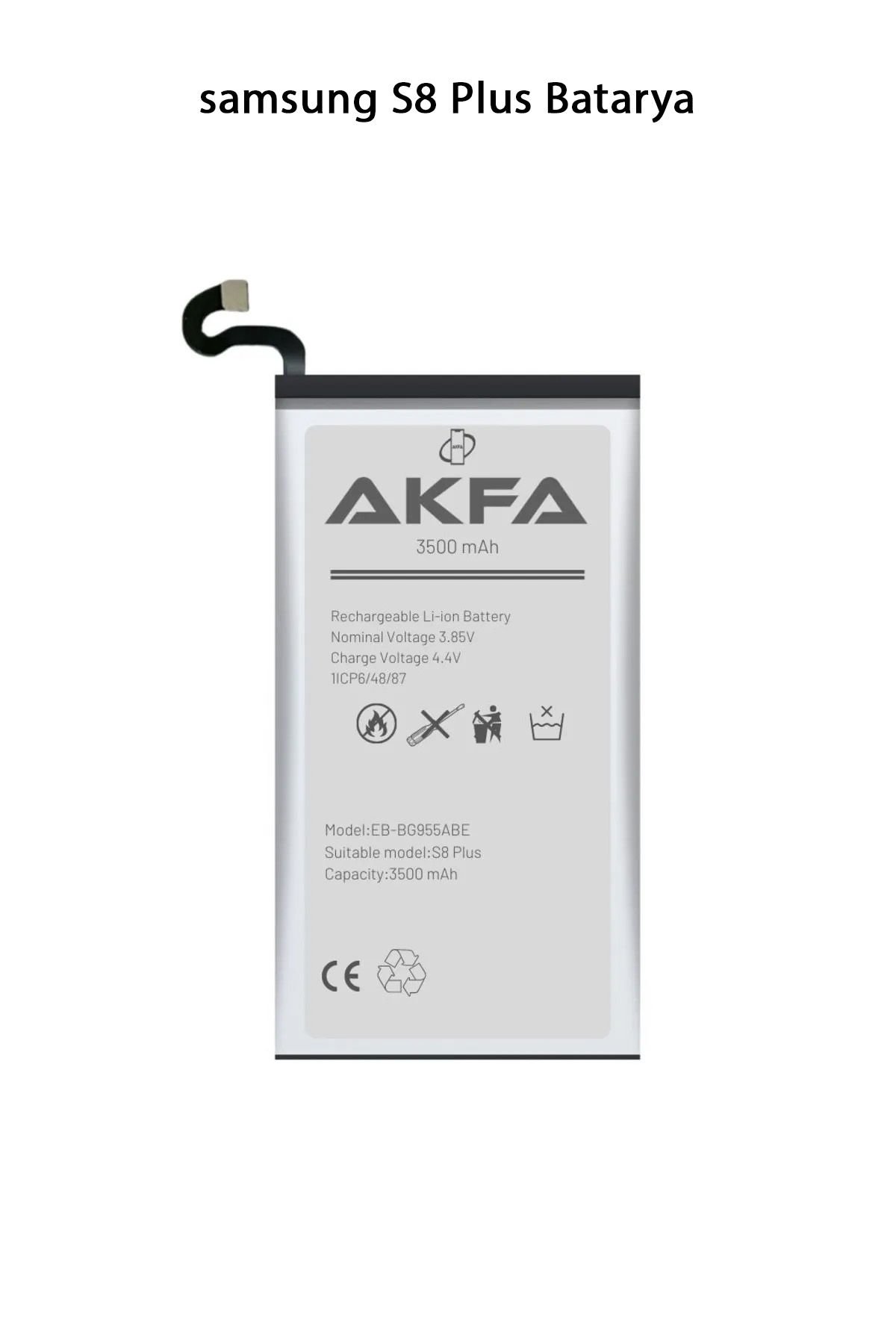 Samsung S8 Plus Telefonlarla Uyumlu Batarya 3500 mAh