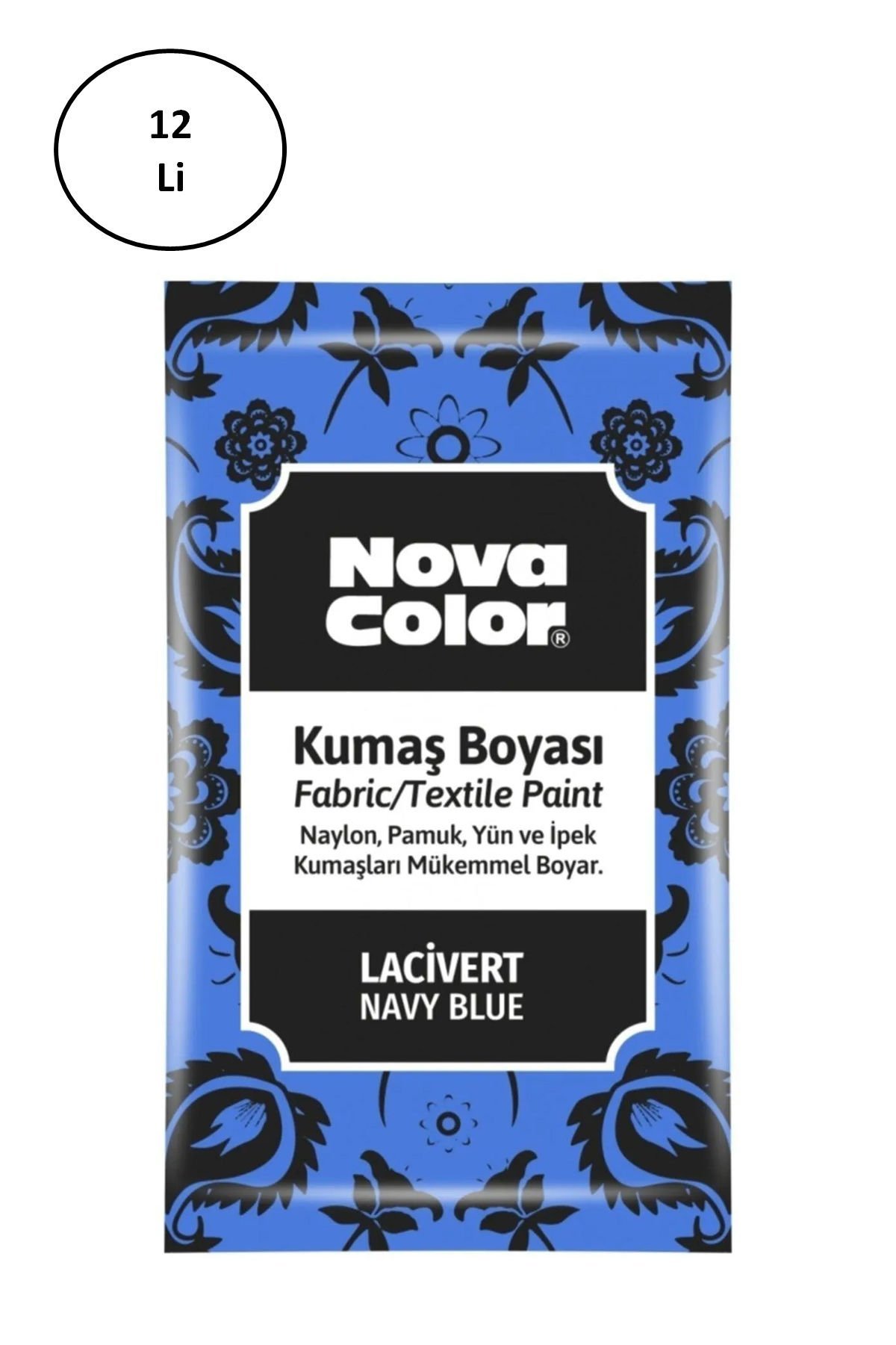 Nova Color Toz Kumaş Boyası Lacivert 12 Gr Nc-909 12'li