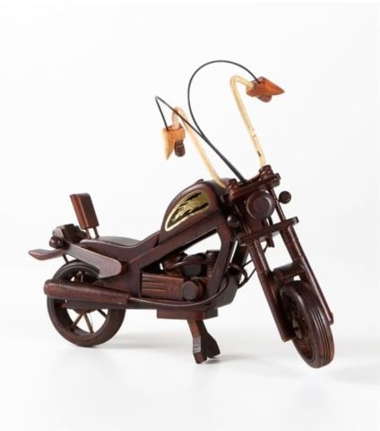 Koleksiyon Dekoratif Rustik Model Biblo Ahşap Harley Motor 32CM