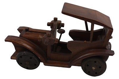 Koleksiyon Dekoratif Rustik Model Biblo Ahşap Araba 20 12CM