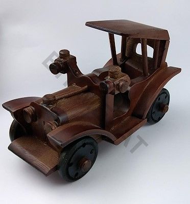 Koleksiyon Dekoratif Rustik Model Biblo Ahşap Araba 20 12CM