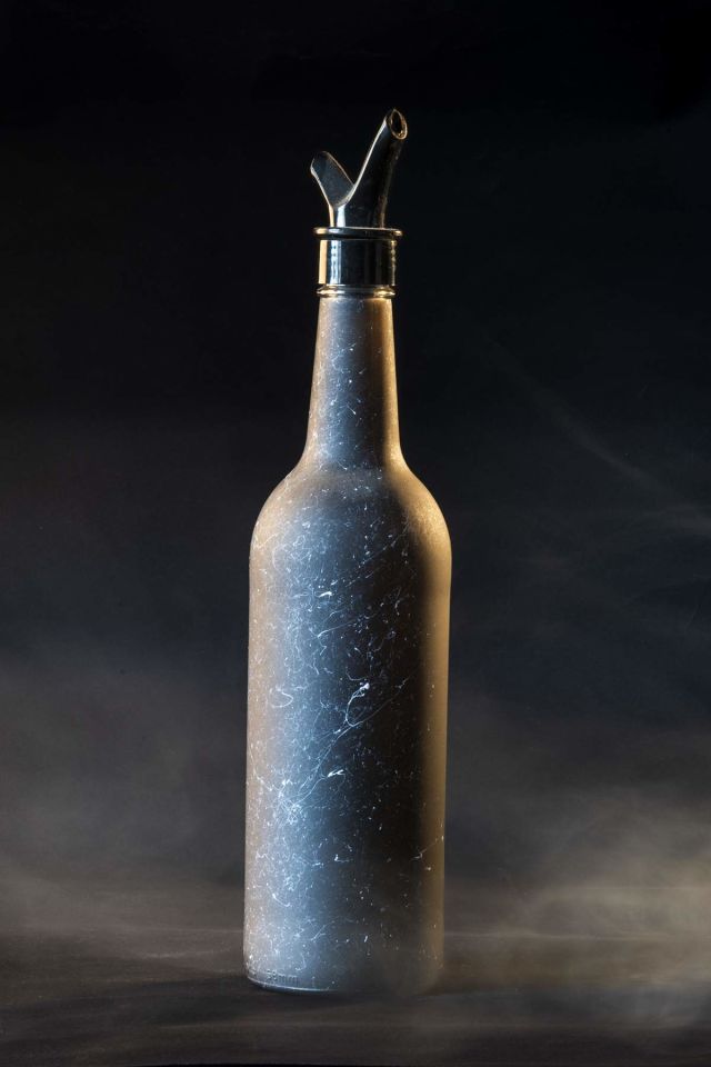 Mutfak Dekorasyonu Granit Desen Siyah Tezgah Üstü Yağlık Sirkelik Orta Boy Yağdanlık 330 ml