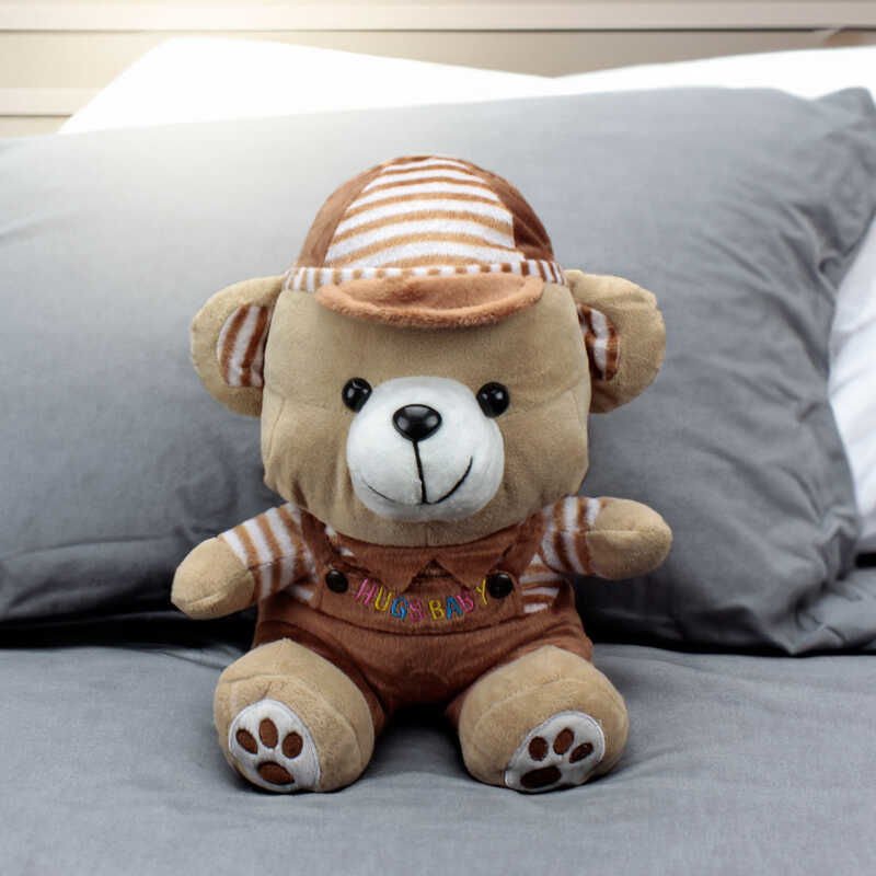 Pelus Ayıcık Hugs Baby Kahverengi Elbiseli 35CM