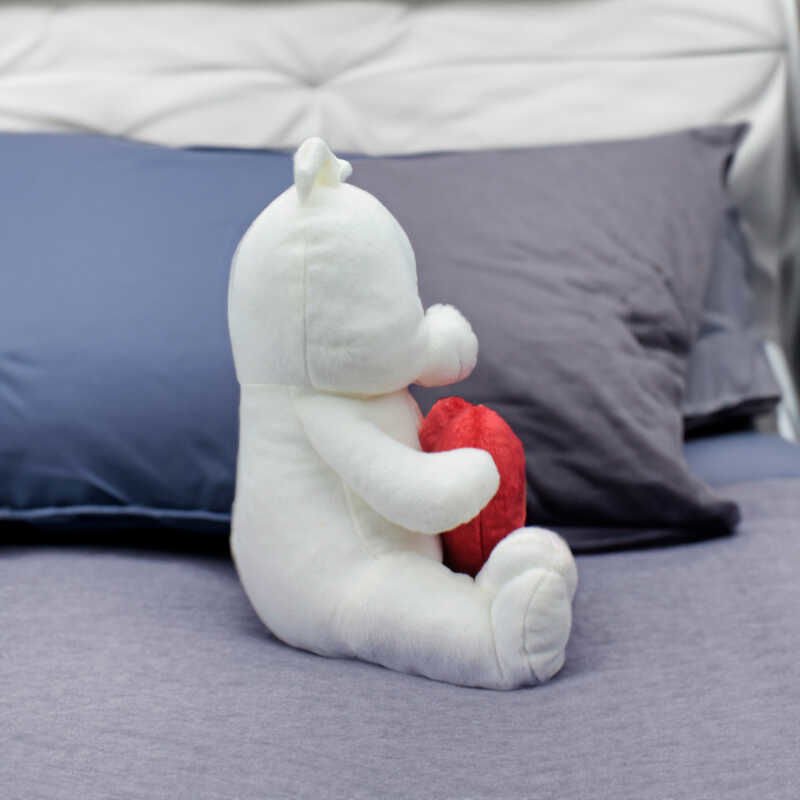 Peluş Ayıcık Kalp Tutan 35CM Beyaz
