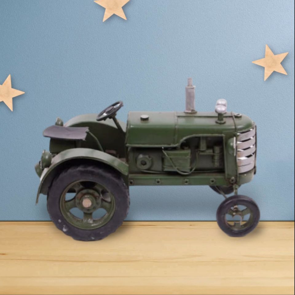 Koleksiyon Dekoratif Rustik Model Biblo Metal TRAKTÖR Biblo 16CM