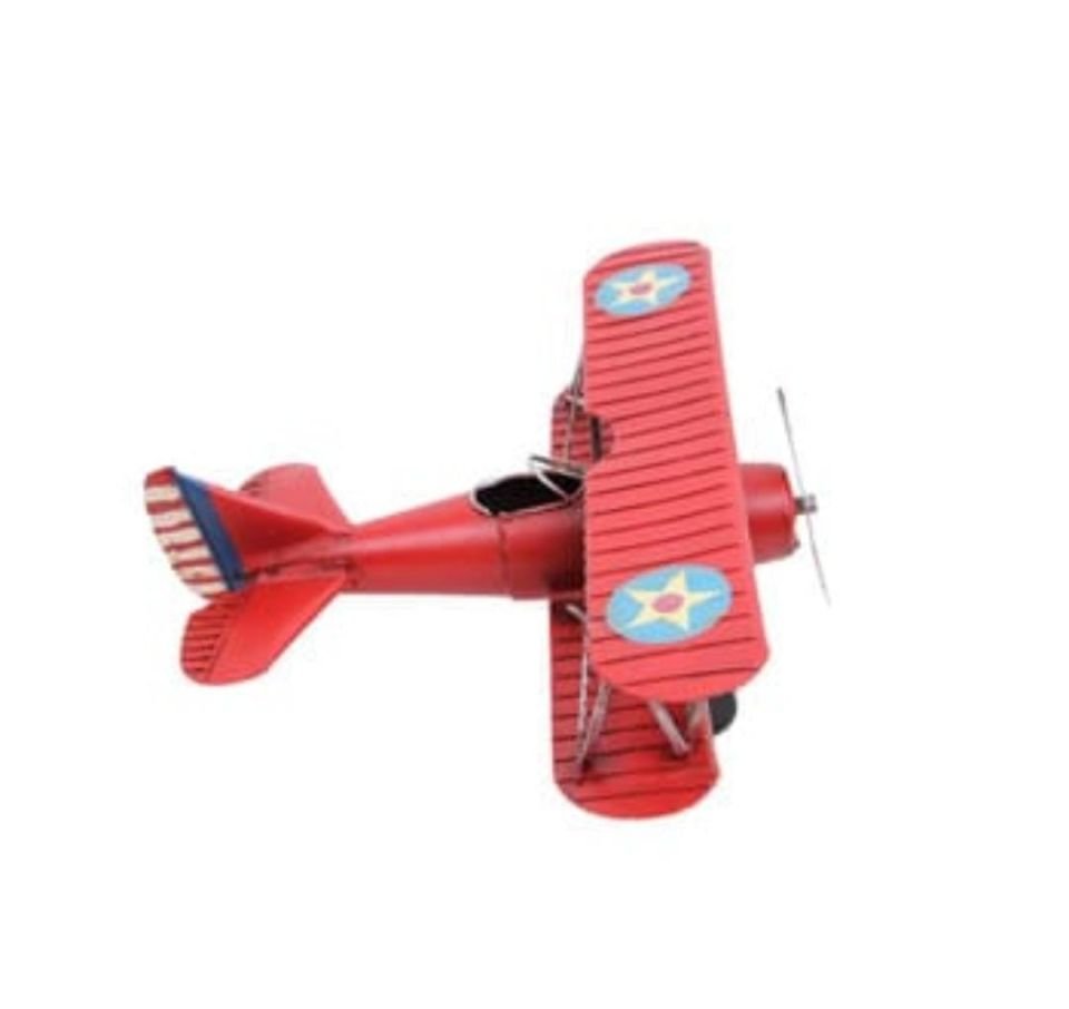 Koleksiyon Dekoratif Rustik Model Metal Uçak Biblo 15CM