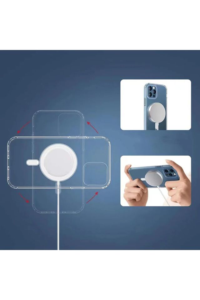 Iphone 11 Pro Kılıf Kamera Lens Korumalı Magsafe Destekli Şeffaf Darbe Emici Sert Kapak