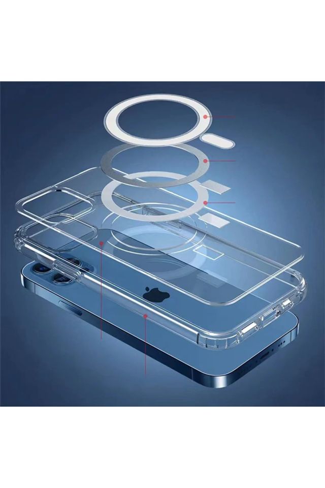 Iphone 11 Pro Kılıf Kamera Lens Korumalı Magsafe Destekli Şeffaf Darbe Emici Sert Kapak
