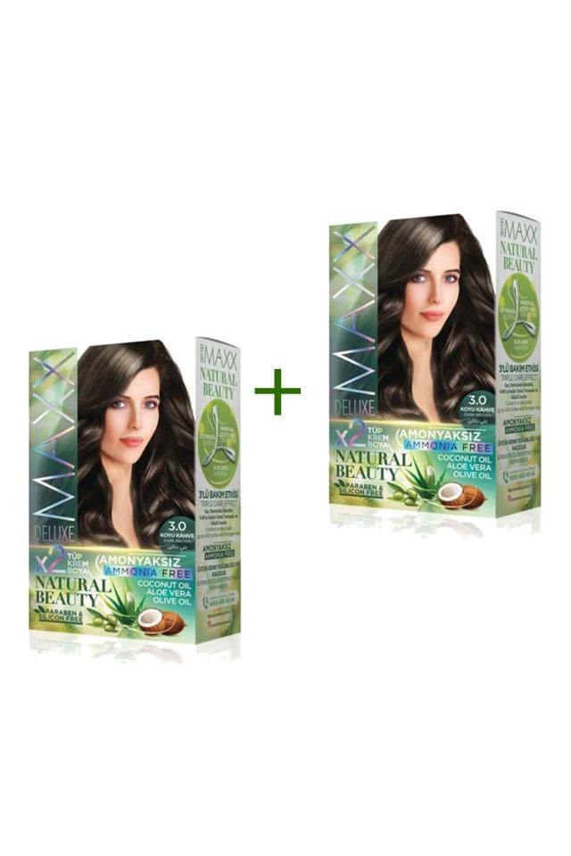 2 Paket Natural Beauty Amonyaksız Saç Boyası 3.0 Koyu Kahve