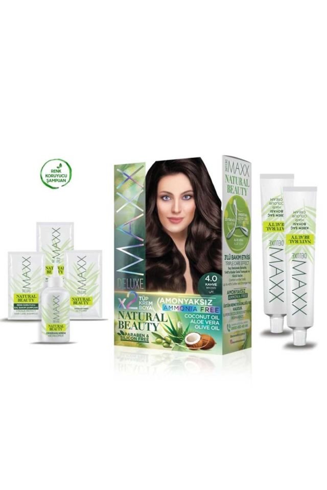 2 Paket Natural Beauty Amonyaksız Saç Boyası 4.0 Kahve