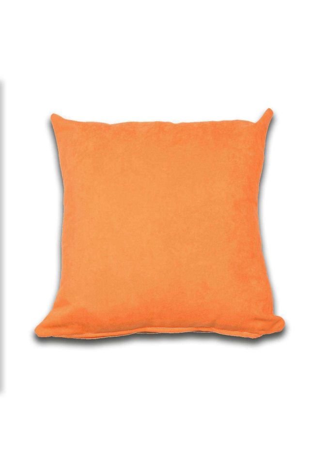 2 adet Süet Kırlent Minder Kılıfı 40X40cm Portakal Turuncu