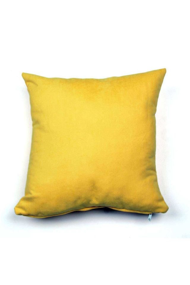 4 adet Süet Kırlent Minder Kılıfı 40X40cm Hardal Sarısı Turuncu