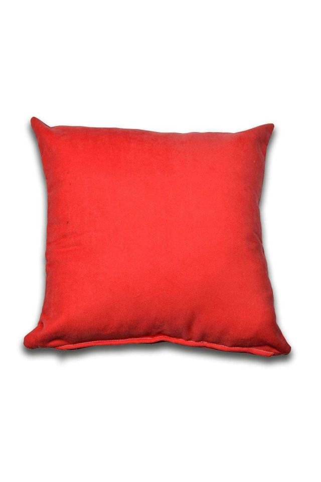 4 adet Süet Kırlent Minder Kılıfı 40X40cm Kırmızı Siyah