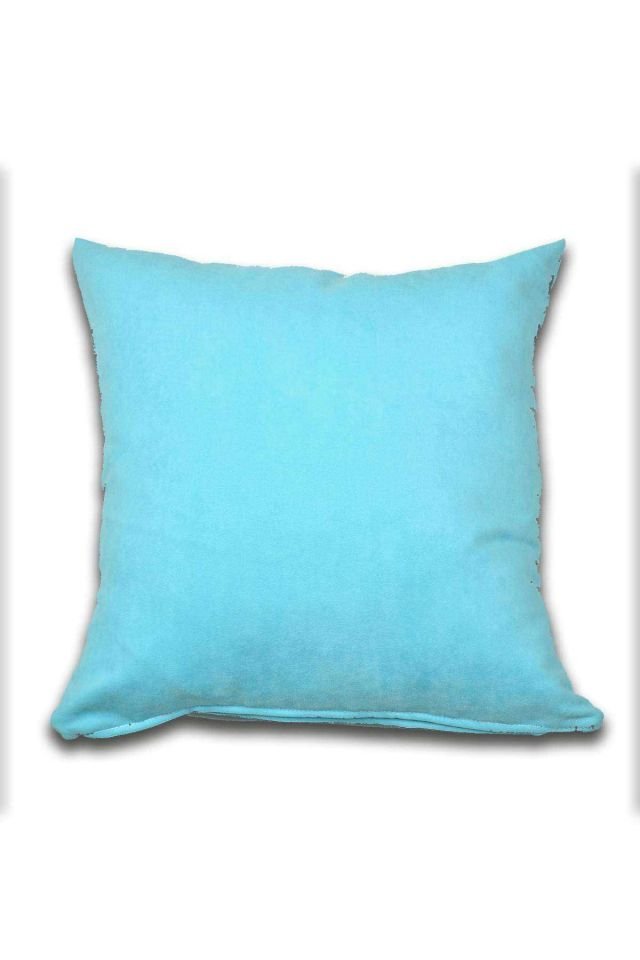 4 adet Süet Kırlent Minder Kılıfı 40X40cm Portakal Turquaz
