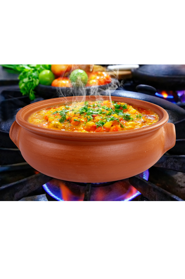 El Yapımı Büyük Astarlı Duble Toprak Güveç 25 Cm 5 Lt. Royaleks-EL-012