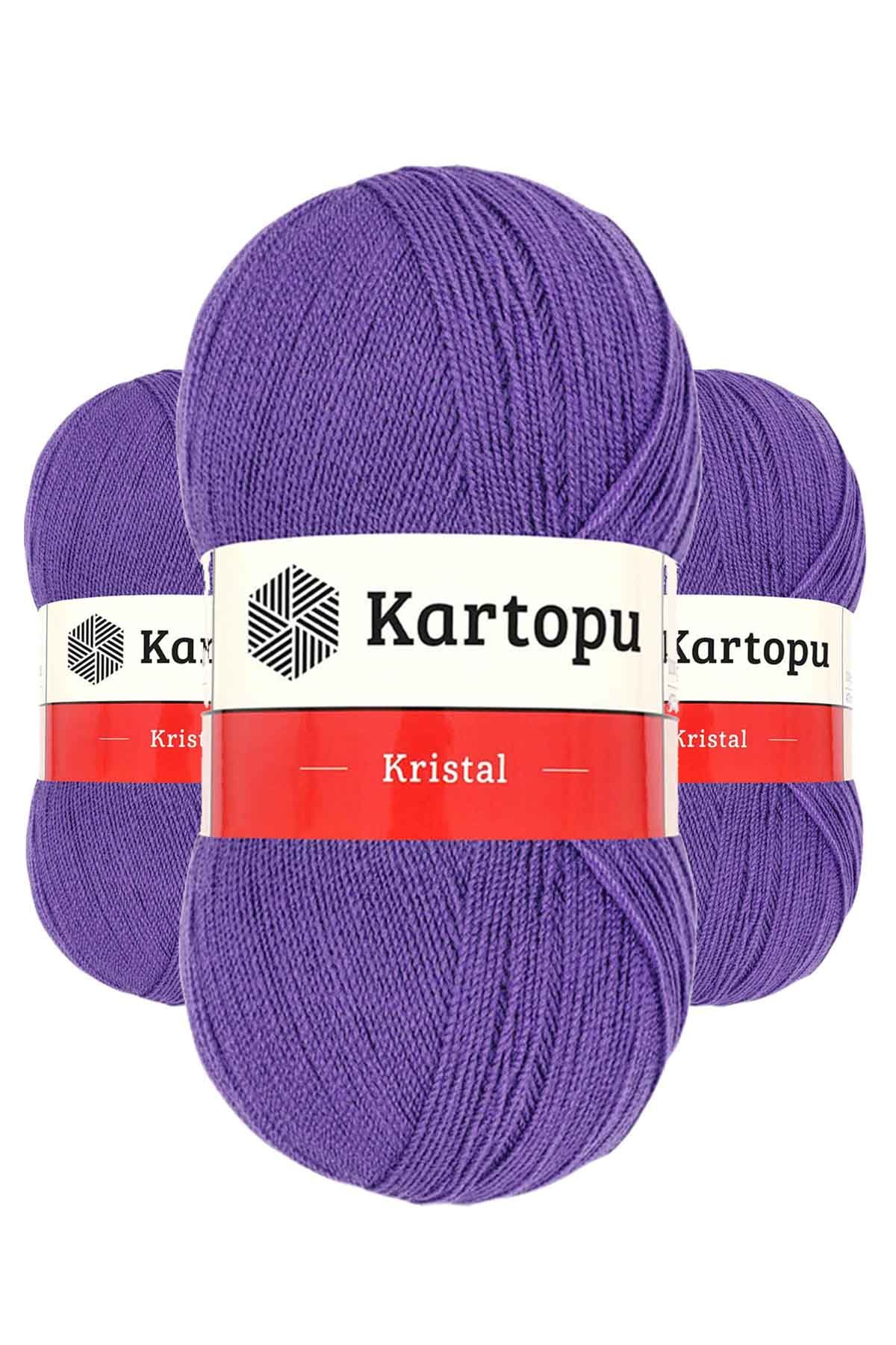 3 Adet Kristal Çift Katlı El Örgü Lif İpi Açık Mor K703