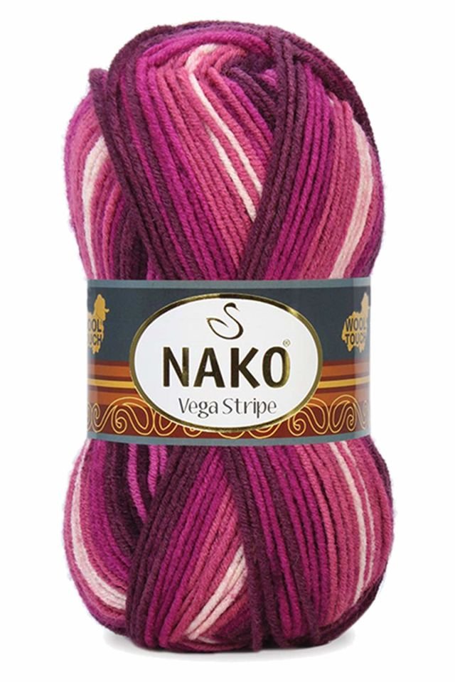 Vega Stripe Premium Akrilik El Örgü İpi Yünü No: 82413