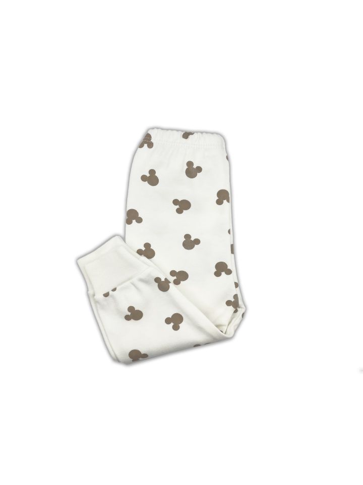 Sema Baby Mickey Mouse Bebek Pijama Takımı - Ekru 3-6 Ay