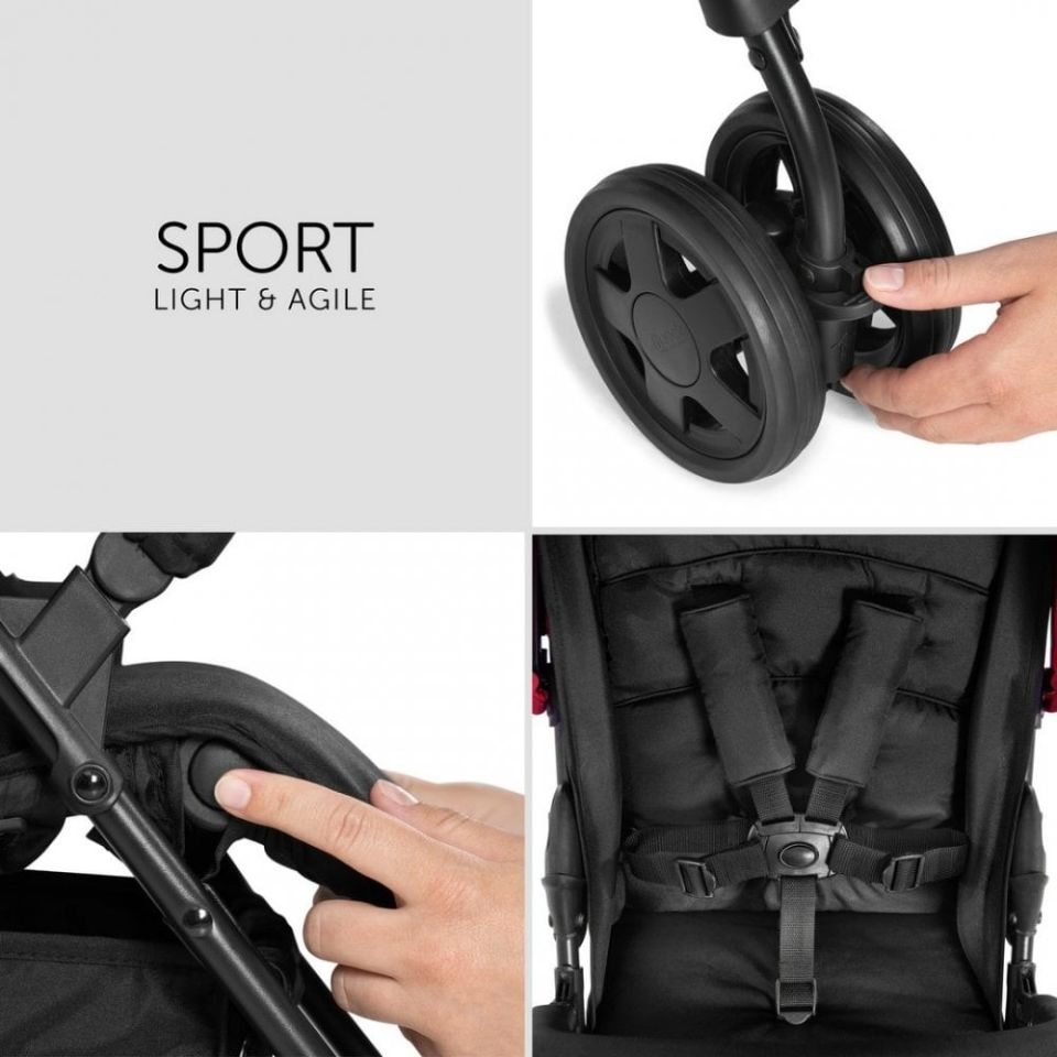 Hauck Ultra Hafif Tam Yatarlı Sport Bebek Arabası - Red