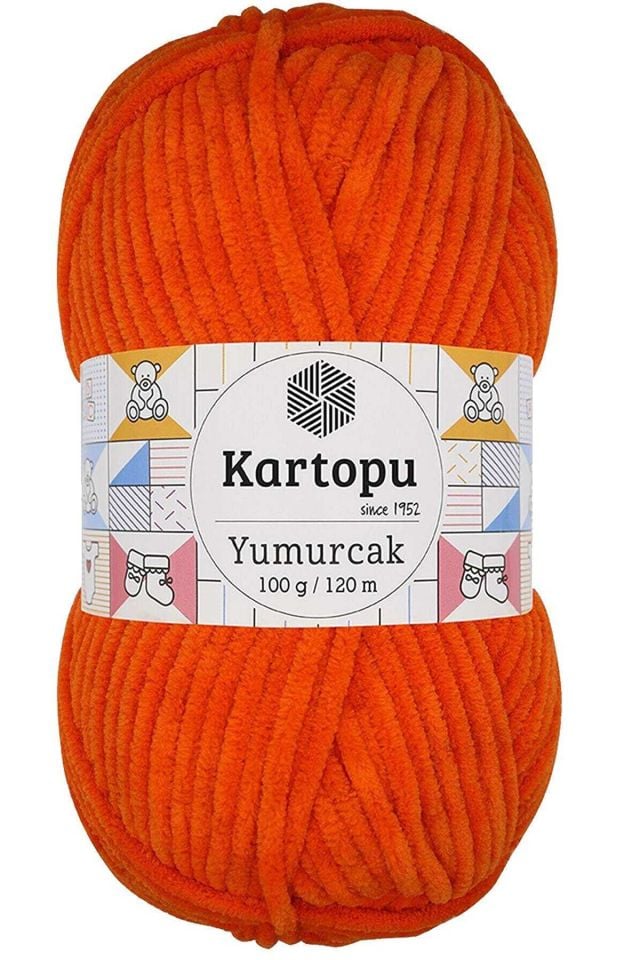 Yumurcak Kadife El Örgü İpi Turuncu K205