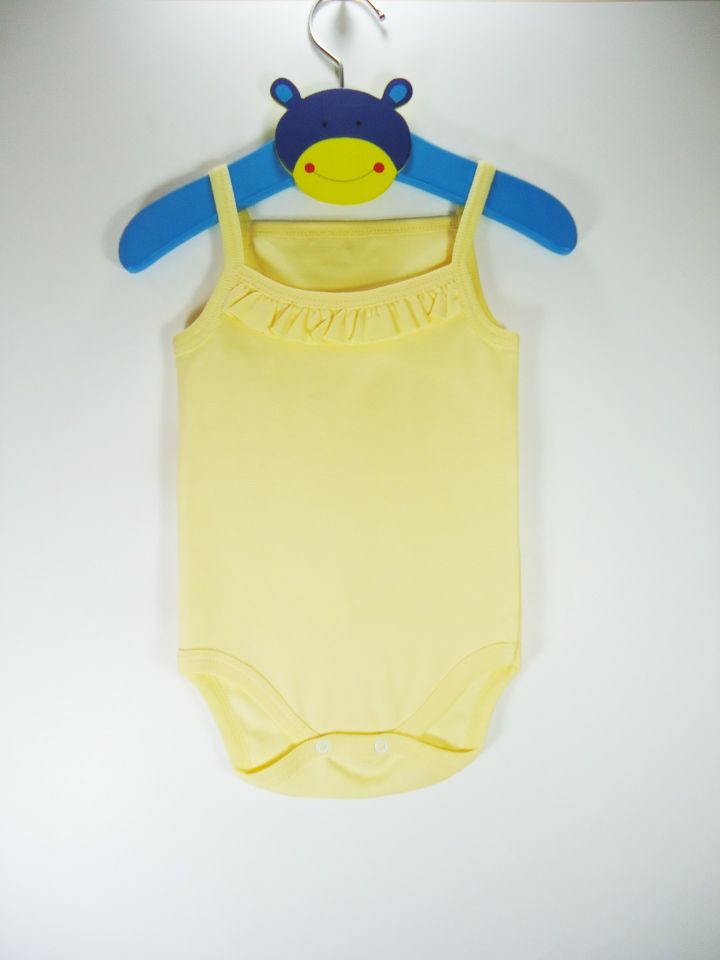 Sema Baby Penye ip Askılı Badi (Body) - Beyaz 3-6 Ay