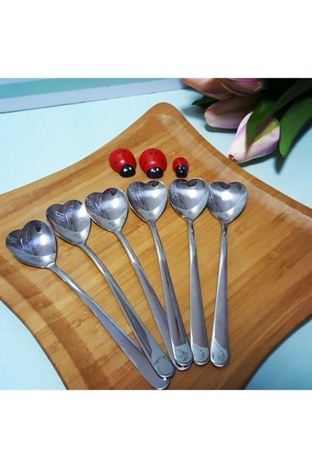 Kalpli Lüx Nescafe Çay Tatlı Kaşığı 6 Adet 10cm