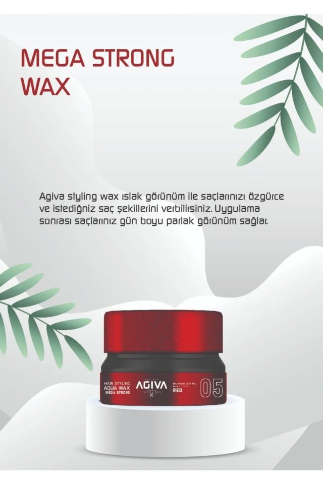Agiva Hair Wax 155 Ml Mega Tutuş Daha Sert Görünümlü Saç Şekillendirci05 RED