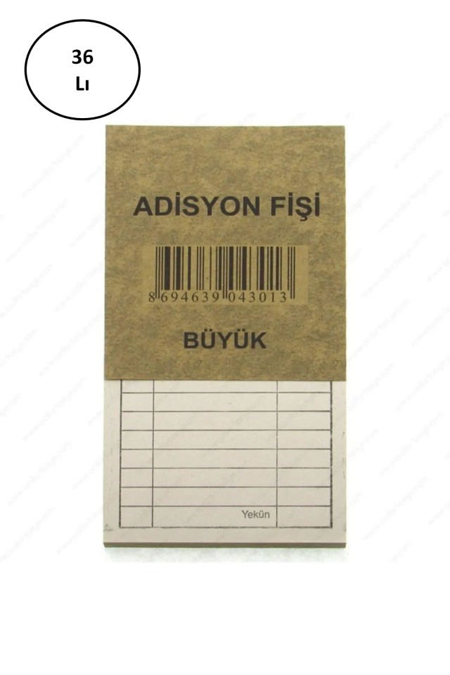 Sam Ofset Adisyon Fişi Büyük 9X16,5 36'lı