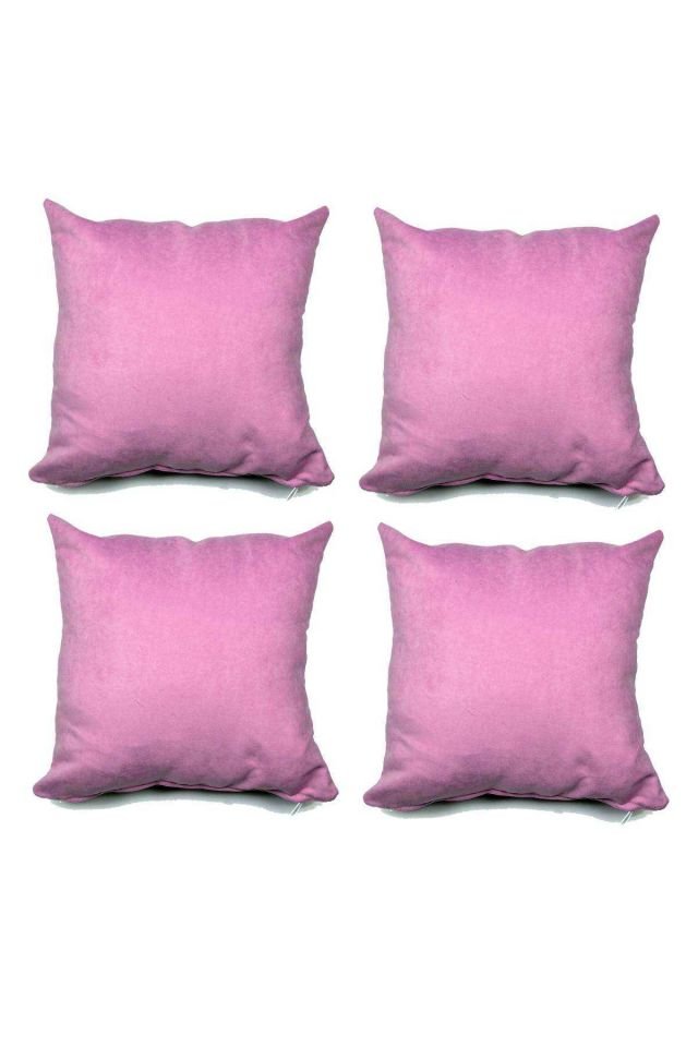 4 adet Süet Kırlent Minder Kılıfı 40X40cm Lila