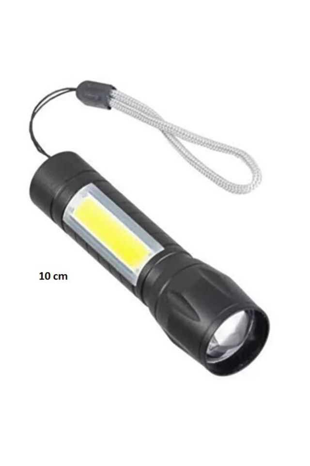 Flaşörlü Güçlü Beyaz Işık El Feneri 3 Fonsiyon Outdoor Kamp Cep Boy Şarjlı Kutulu
