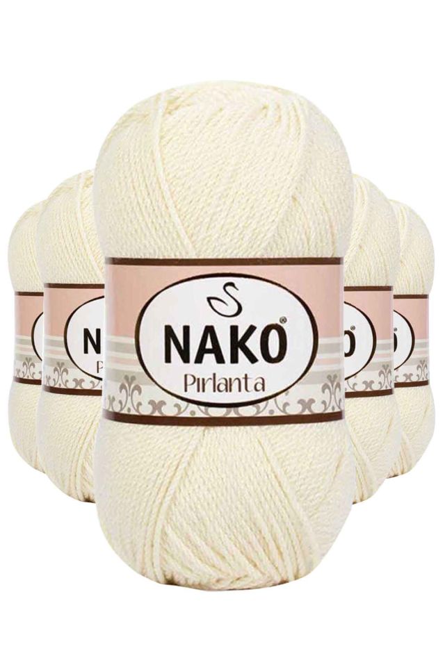5 Adet Pırlanta Amigurumi El Örgü İpi Yünü Koyu Krem 6730
