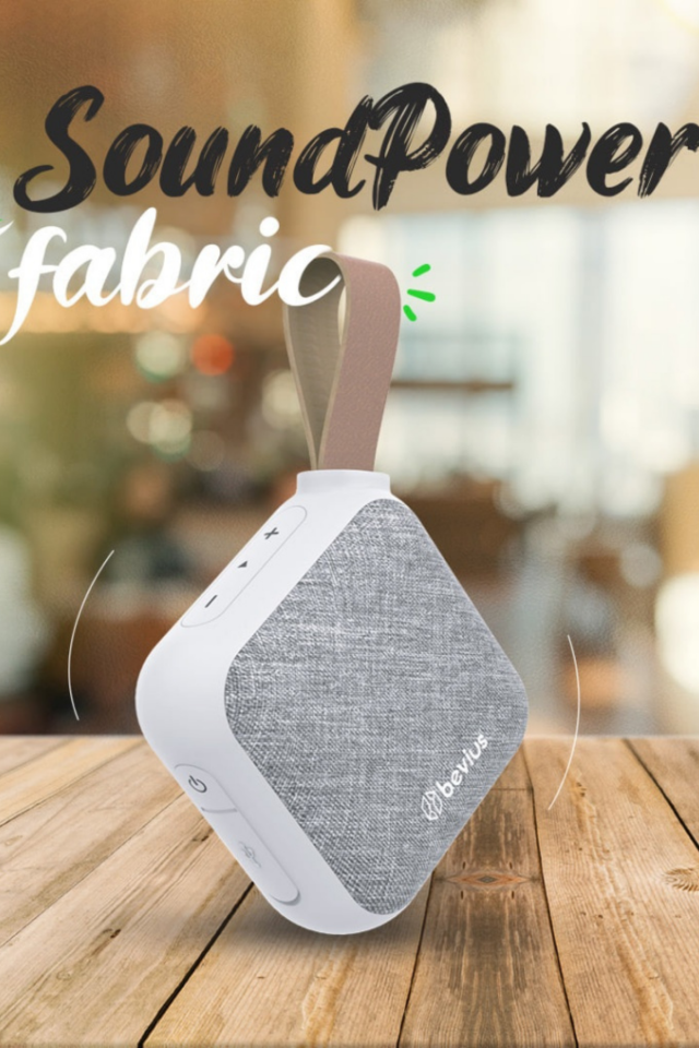 Bluetooth Taşınabilir Siyah Hoparlör SoundPower Fabric S BVS-S70 Kumaş Tasarım