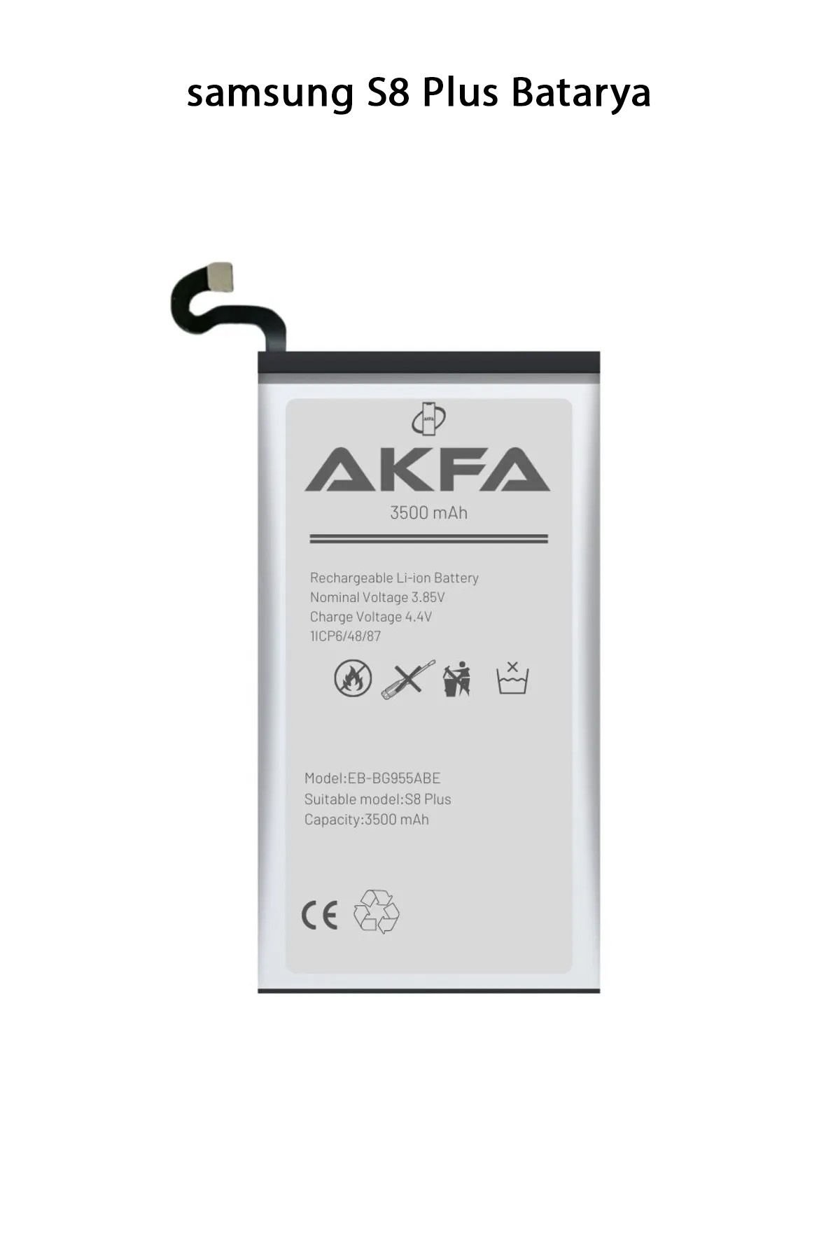 Samsung S8 Plus Telefonlarla Uyumlu Batarya 3500 mAh