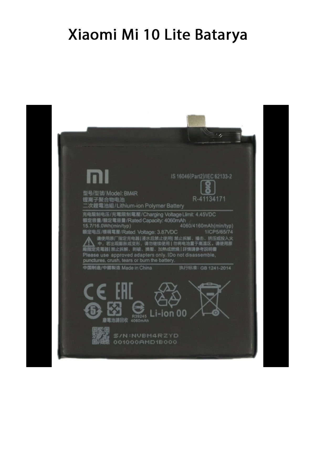 Xiaomi Mi 10 Lite Telefonlarla Uyumlu Batarya 4160 mAh