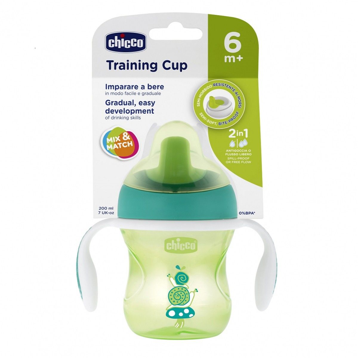 Chicco Yarı Yumuşak Uçlu Eğitim Bardağı 6 Ay+ Unisex