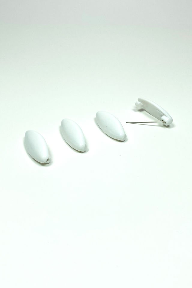 4 Adet Plastik Çengelli Eşarp Ve Şal İğnesi Beyaz 4 cm