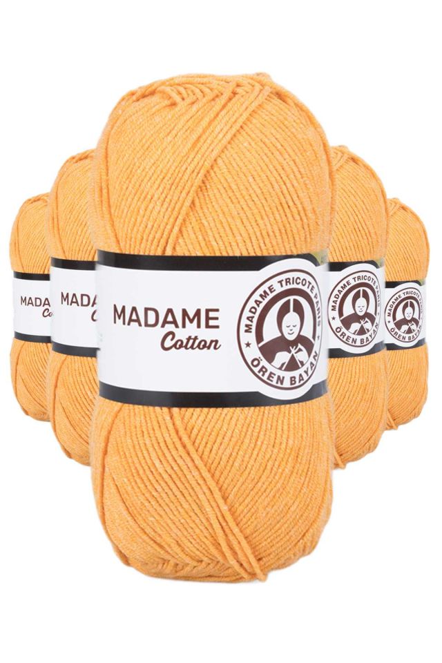 5 Adet Madame Cotton El Örgü İpi Yünü 100 gr 007 Turuncu