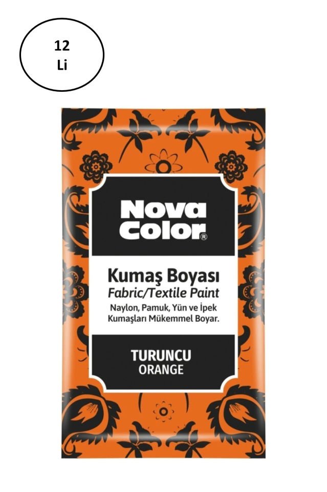 Nova Color Toz Kumaş Boyası Turuncu 12 Gr Nc-906 12'li