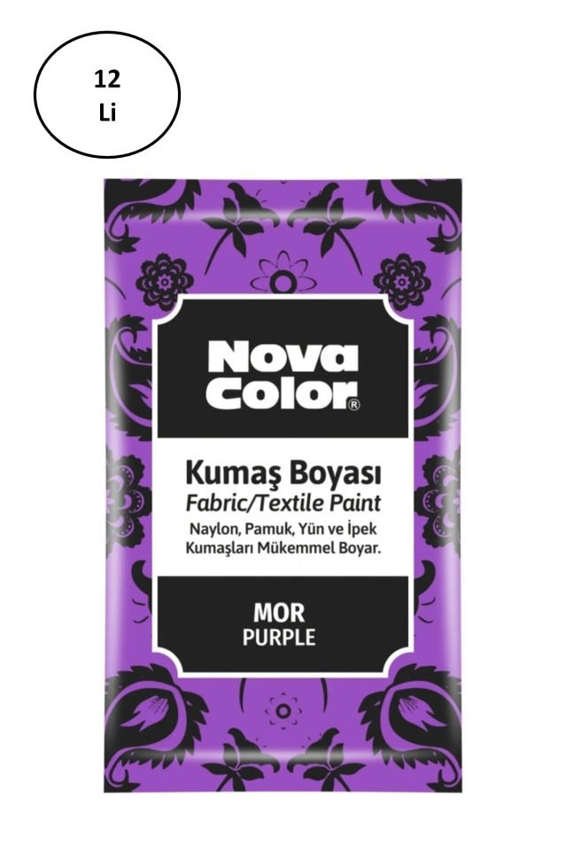 Nova Color Toz Kumaş Boyası Mor 12 Gr Nc-907 12'li