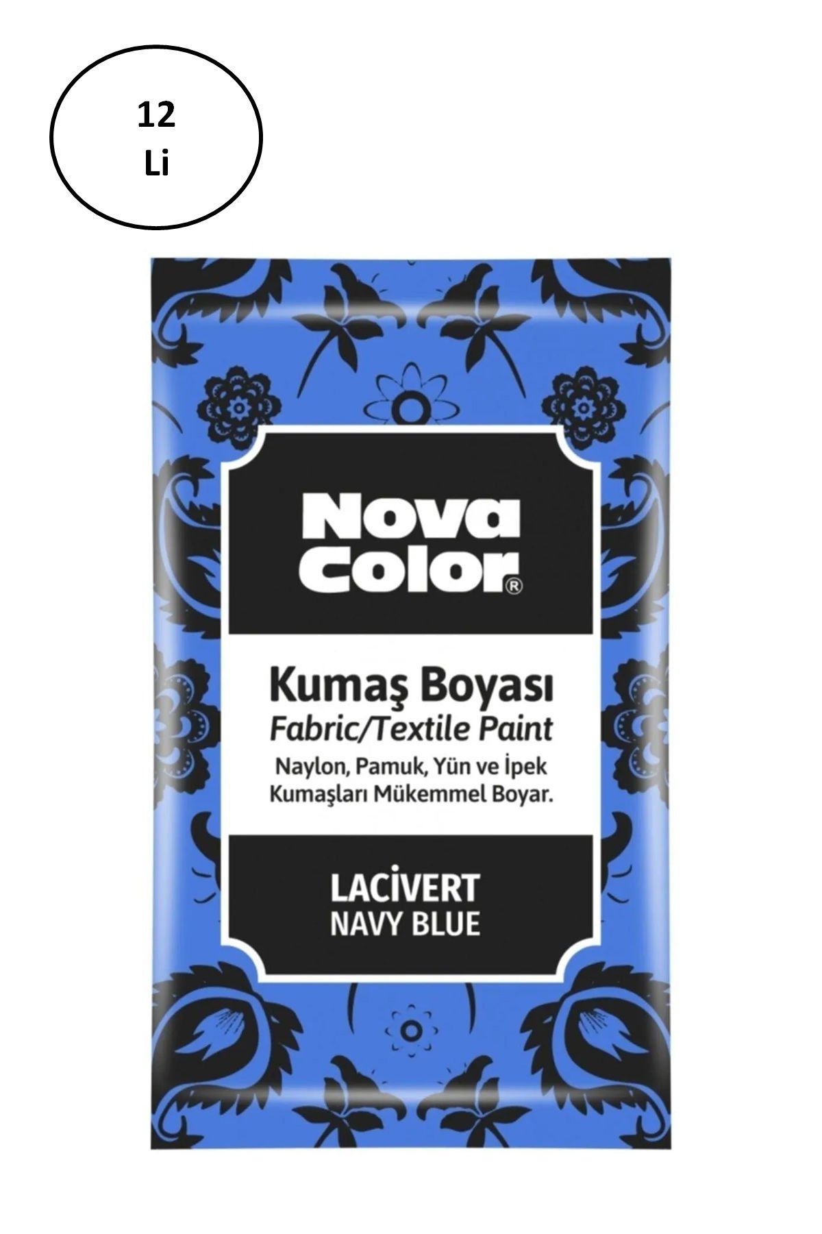 Nova Color Toz Kumaş Boyası Lacivert 12 Gr Nc-909 12'li