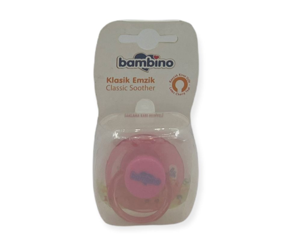 Bambino Kauçuk Kiraz Uçlu Emzik 0-3 Ay - Pembe