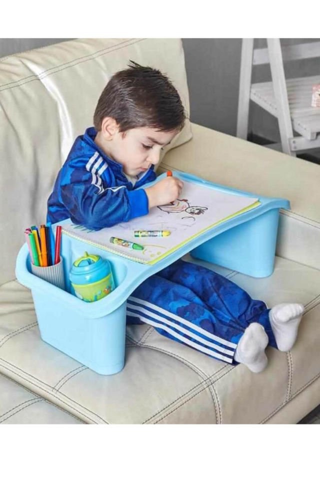 Çok Amaçlı Çocuk Oyun Hobi Çalışma Sehpası 30x60x20 CM Mavi