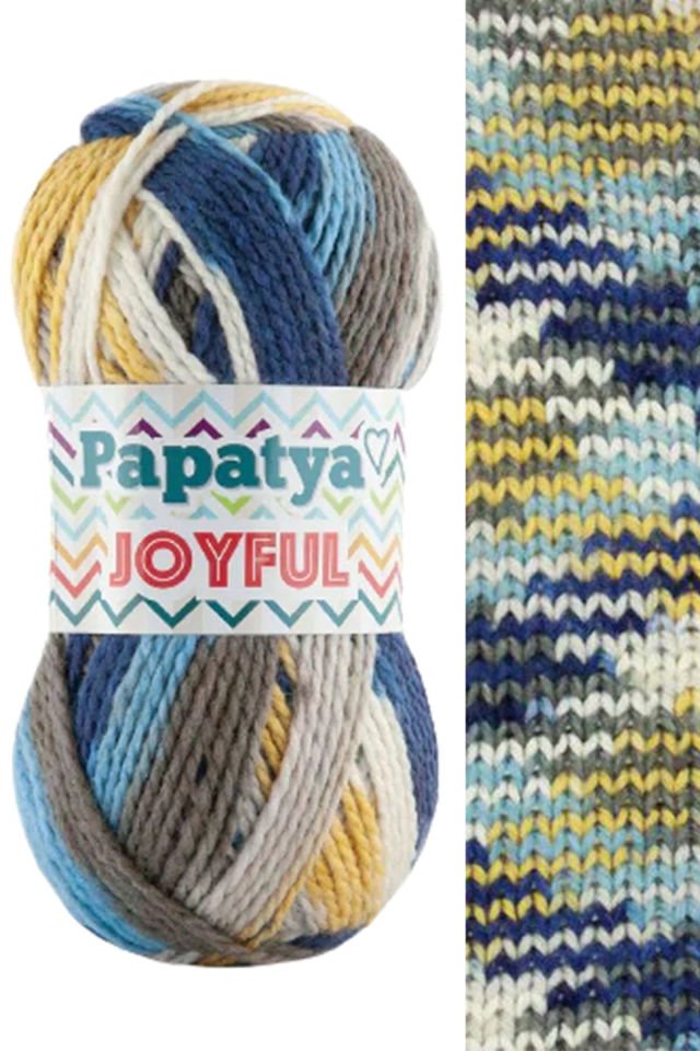 5 Adet Joyful Ekose Battaniye Ceket Panço İpi Yünü Renk no:15