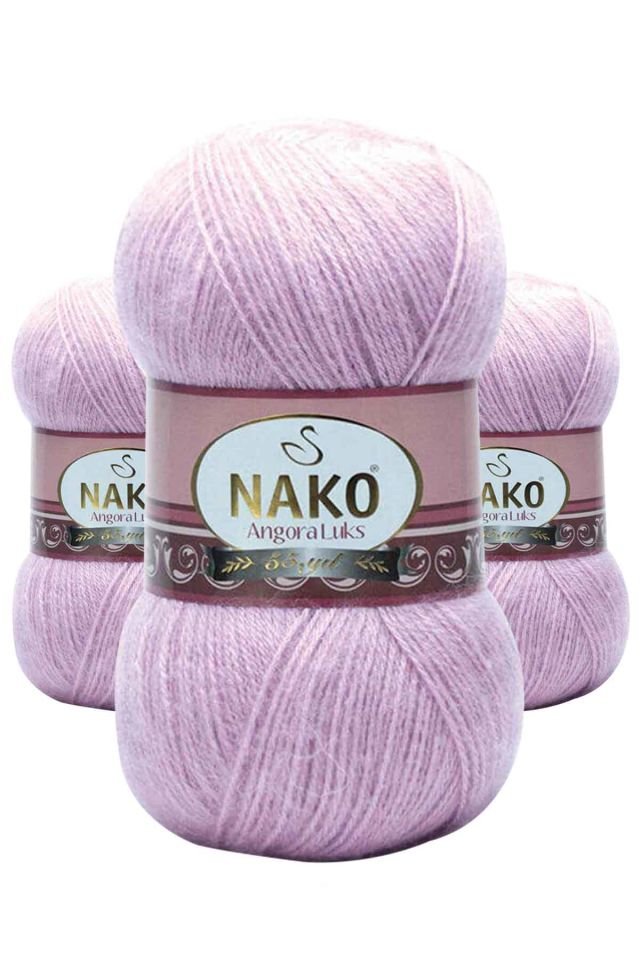 3 Adet Angora Lüks El Örgü İpi Lila 6880