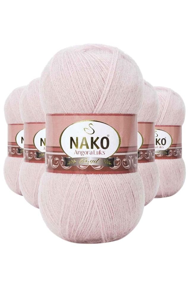 5 Adet Angora Lüks El Örgü İpi Gül Goncası 318