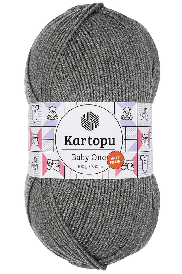 Baby One Tüylenmeyen El Örgü İpi Yünü Koyu Gri K1921