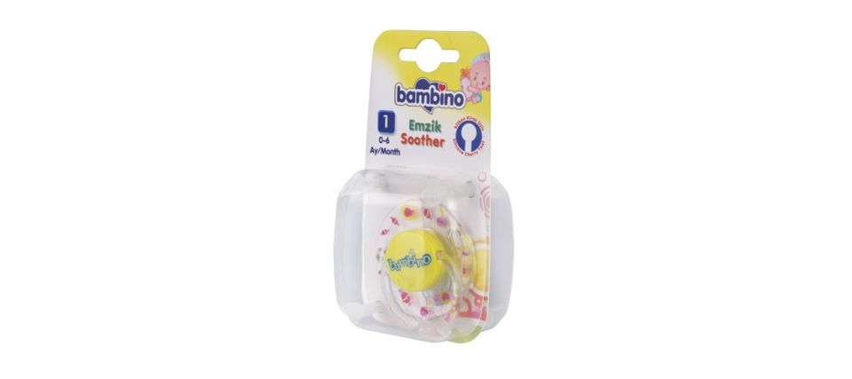 Bambino Desenli Silikon Kiraz Uçlu Emzik No.3