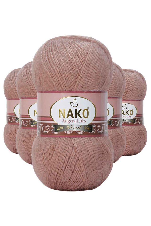5 Adet Angora Lüks El Örgü İpi Bronz 11054