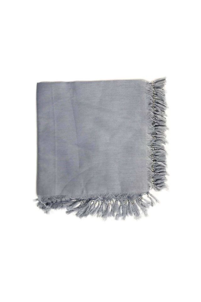 2 Adet Düz Çekme Boncuklu Polyester Yazma 100x100 cm S12